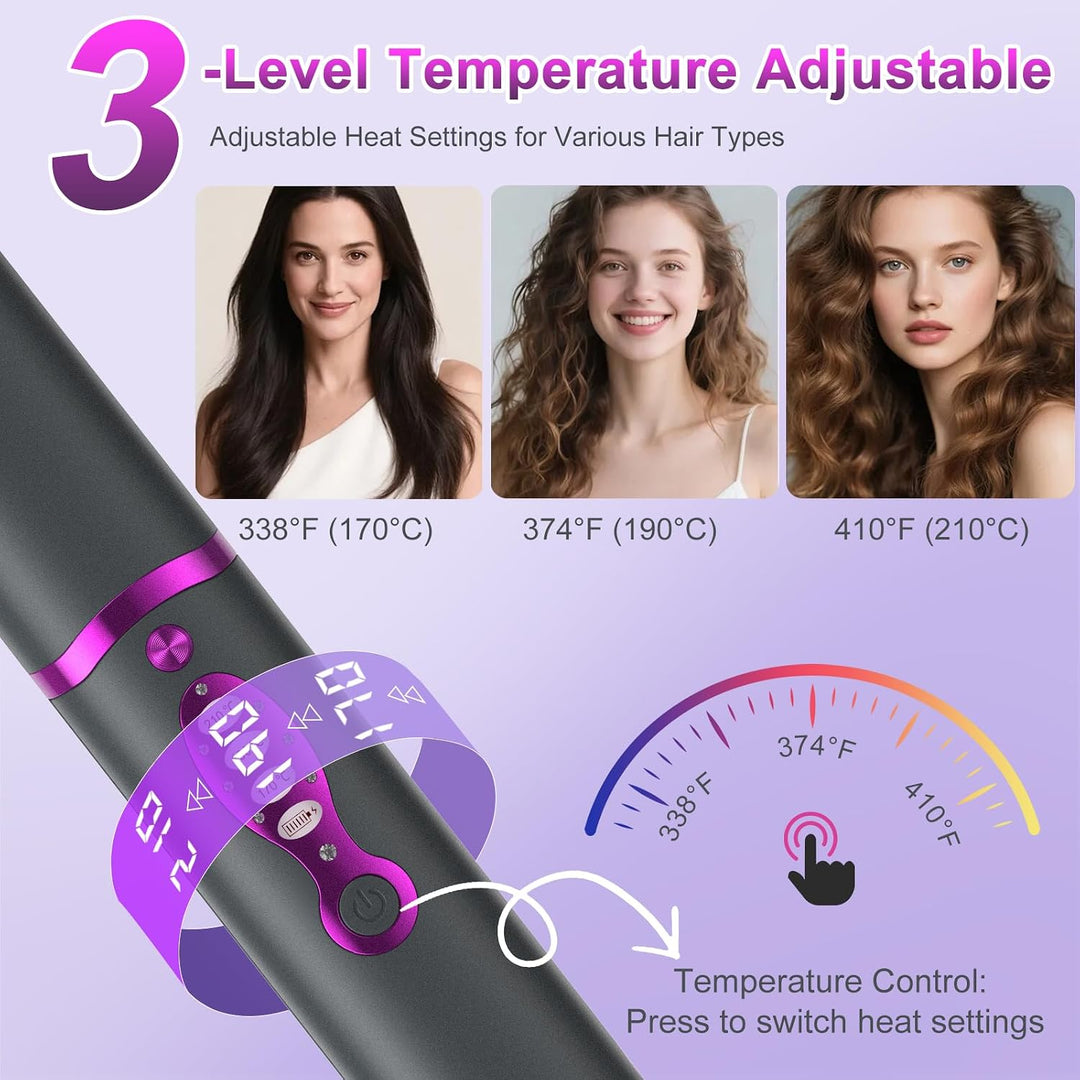 Cordless Hair Straightener Curler, 2-in-1 Portable Travel Mini Flat...