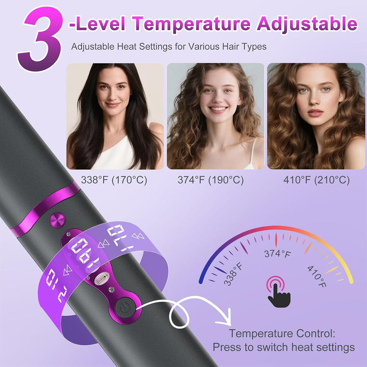 Cordless Hair Straightener Curler, 2-in-1 Portable Travel Mini Flat...