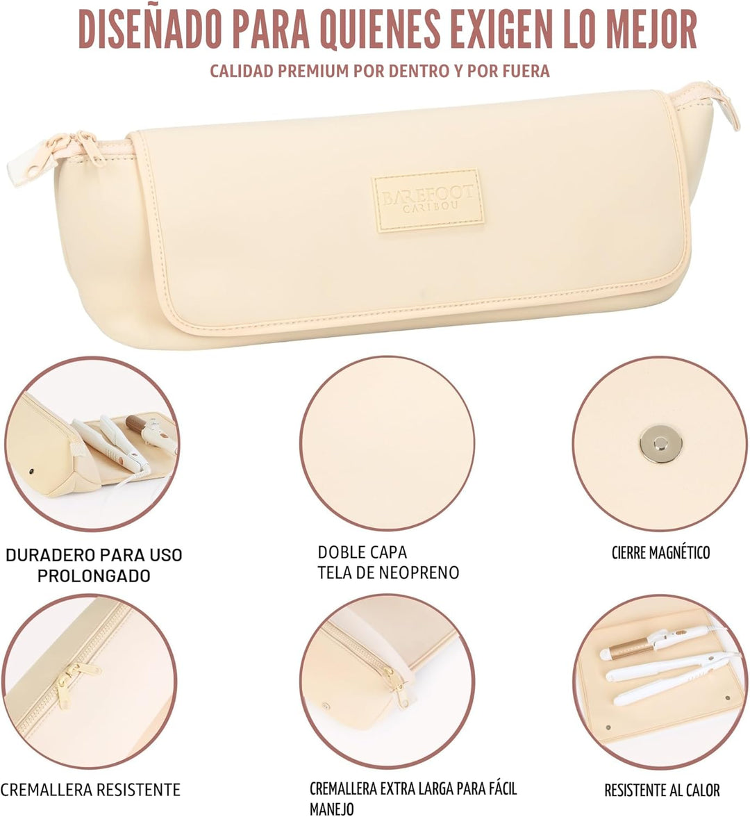 BAREFOOT CARIBOU Bolsa de viaje para herramientas para el cabello y...