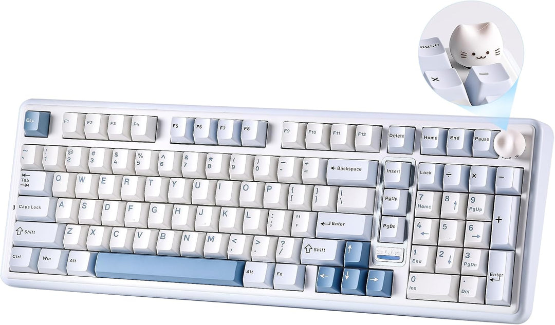 YUNZII B98 PRO QMK\/VIA Wireless Mechanical Gaming Keyboard, 96% La...