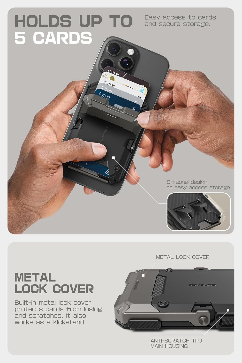 SUPCASE Paquete para iPhone 17 Pro UBGrip funda y cartera MagSafe con soporte