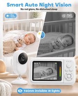Elzeeo Monitor de bebé con cámara y audio, pantalla de 2,8 pulgadas...
