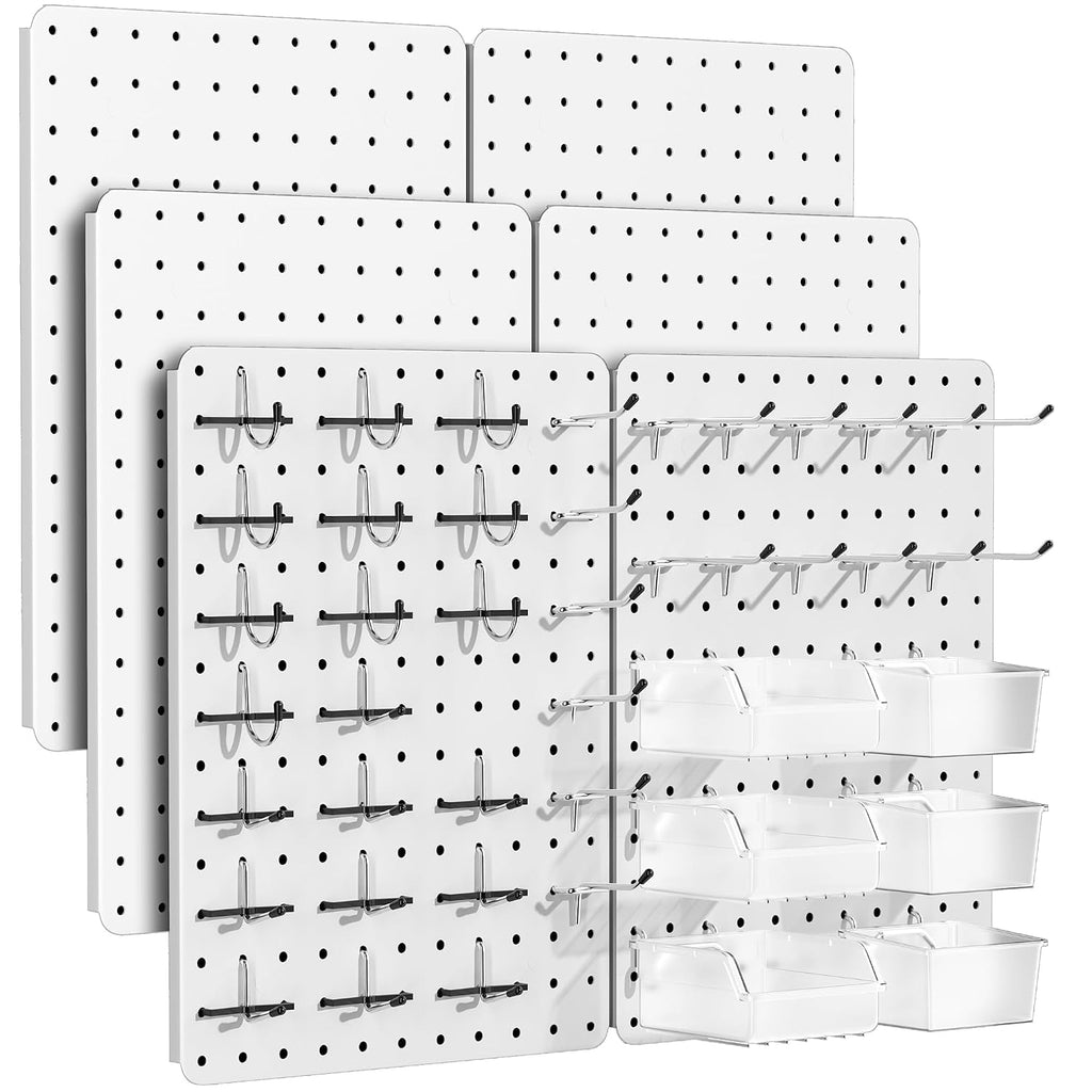 Kit organizador de tablero perforado, paquete de 6 paneles de metal de