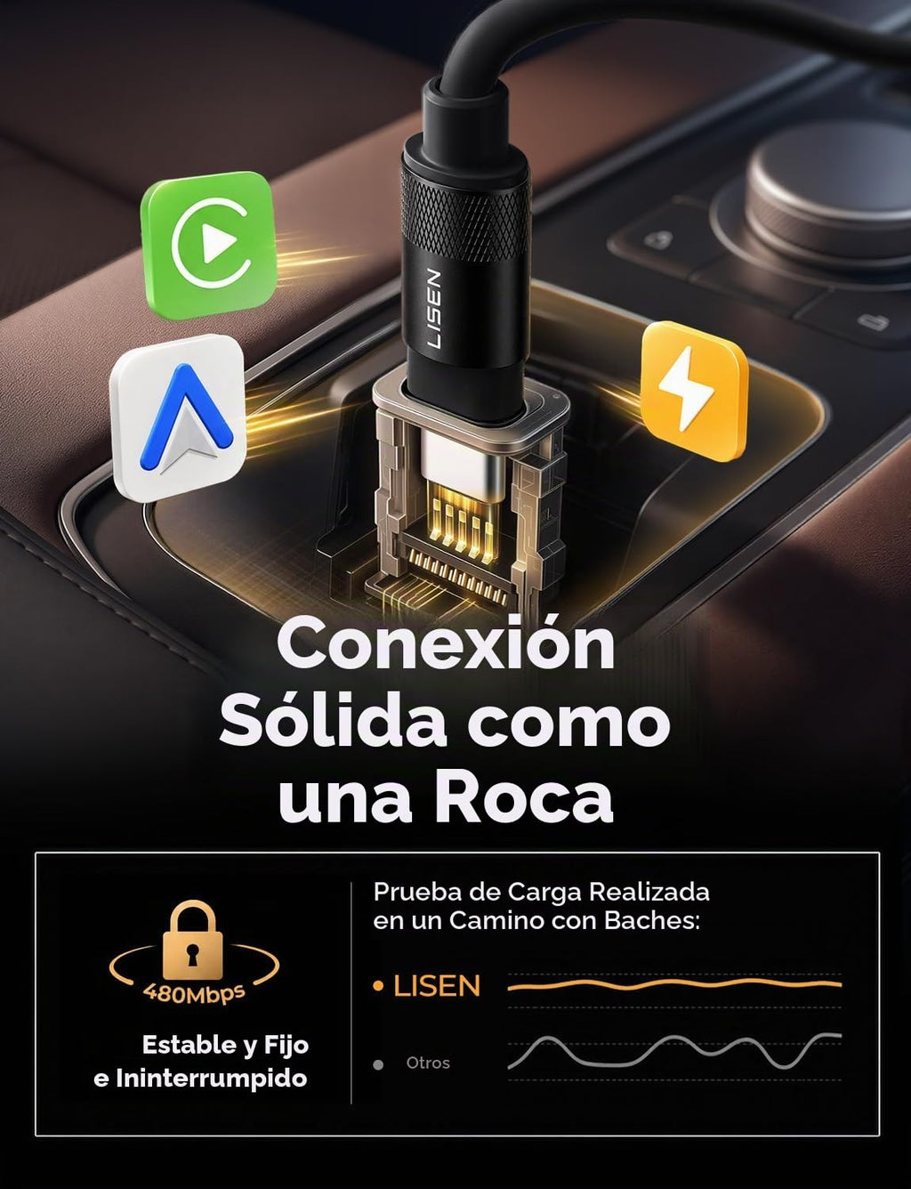 LISEN Paquete de 2 cables USB C a USB C en espiral de 60 W para Android