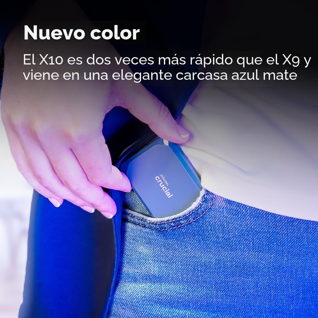 Crucial X10 SSD portátil de 2 TB, hasta 2,100 MB\/s, USB 3.2 USB-C,...