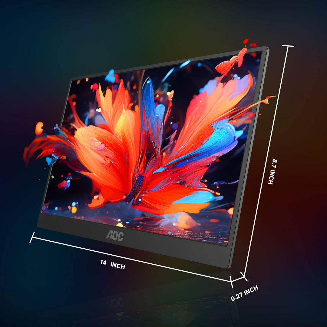 AOC Monitor portátil de 15.6 pulgadas FHD 1080P IPS 125% sRGB, moni...