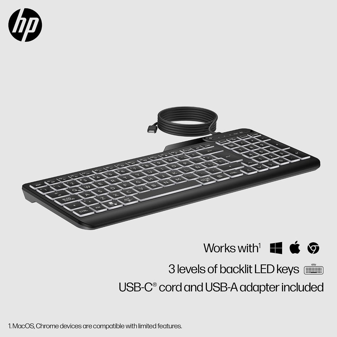 Teclado retroiluminado con cable HP 400 (cable gris) - Teclas ilumi...