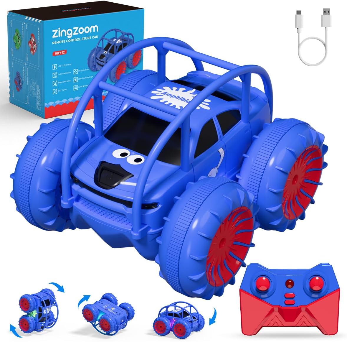 Coche de control remoto, carga directa rápida, coches RC anfibios g...