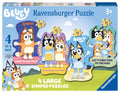 Ravensburger Bluey Toys - 4 rompecabezas de formas grandes (10, 12, 14, 16 piezas) a partir de 3 años - Regalos para niños