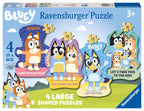 Ravensburger Bluey Toys - 4 rompecabezas de formas grandes (10, 12, 14, 16 piezas) a partir de 3 años - Regalos para niños