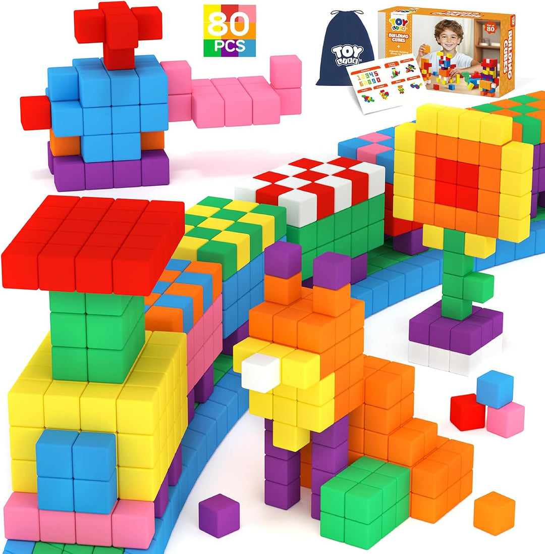 TOY Life Bloques magnéticos primarios, juego STEM de 64 piezas, eda...
