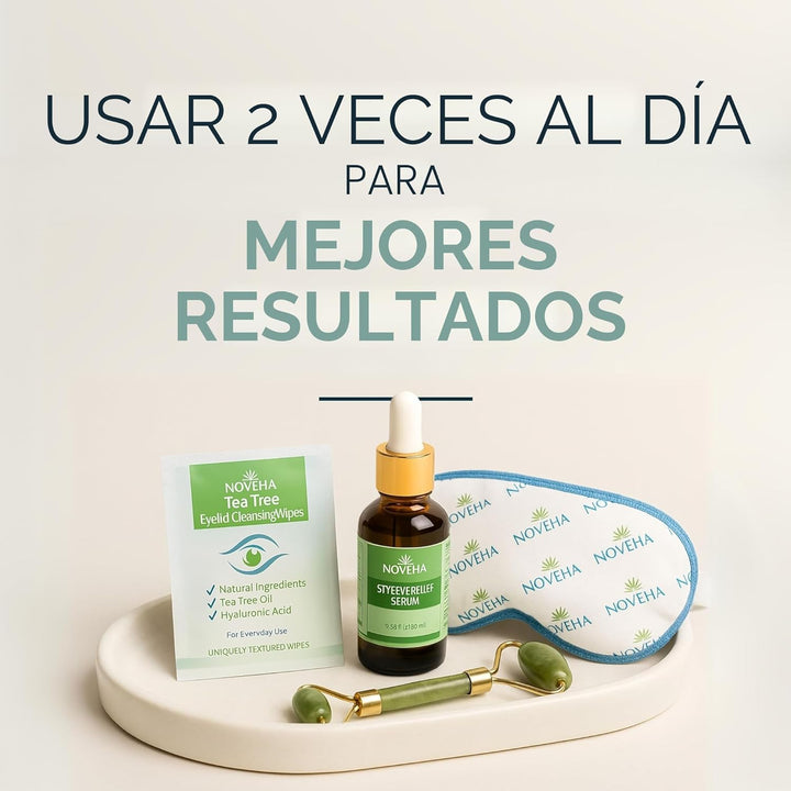 NOVEHA 60 toallitas de aceite de árbol de té para párpados y pestañ...