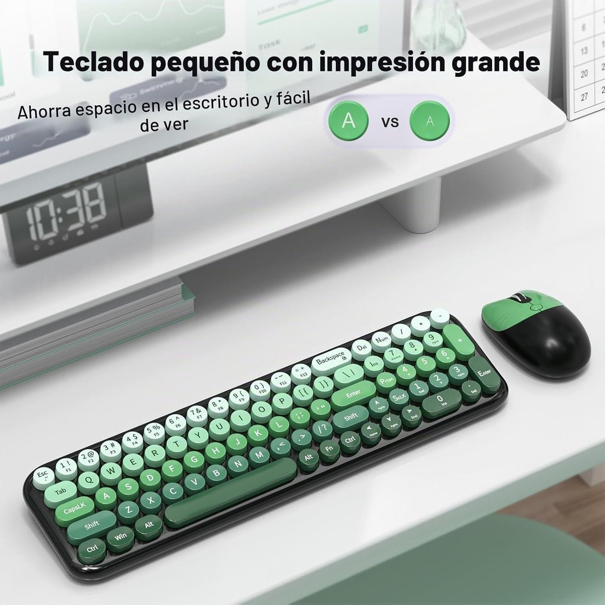 MOFII Combo de teclado y mouse inalámbricos, teclado pequeño compac...