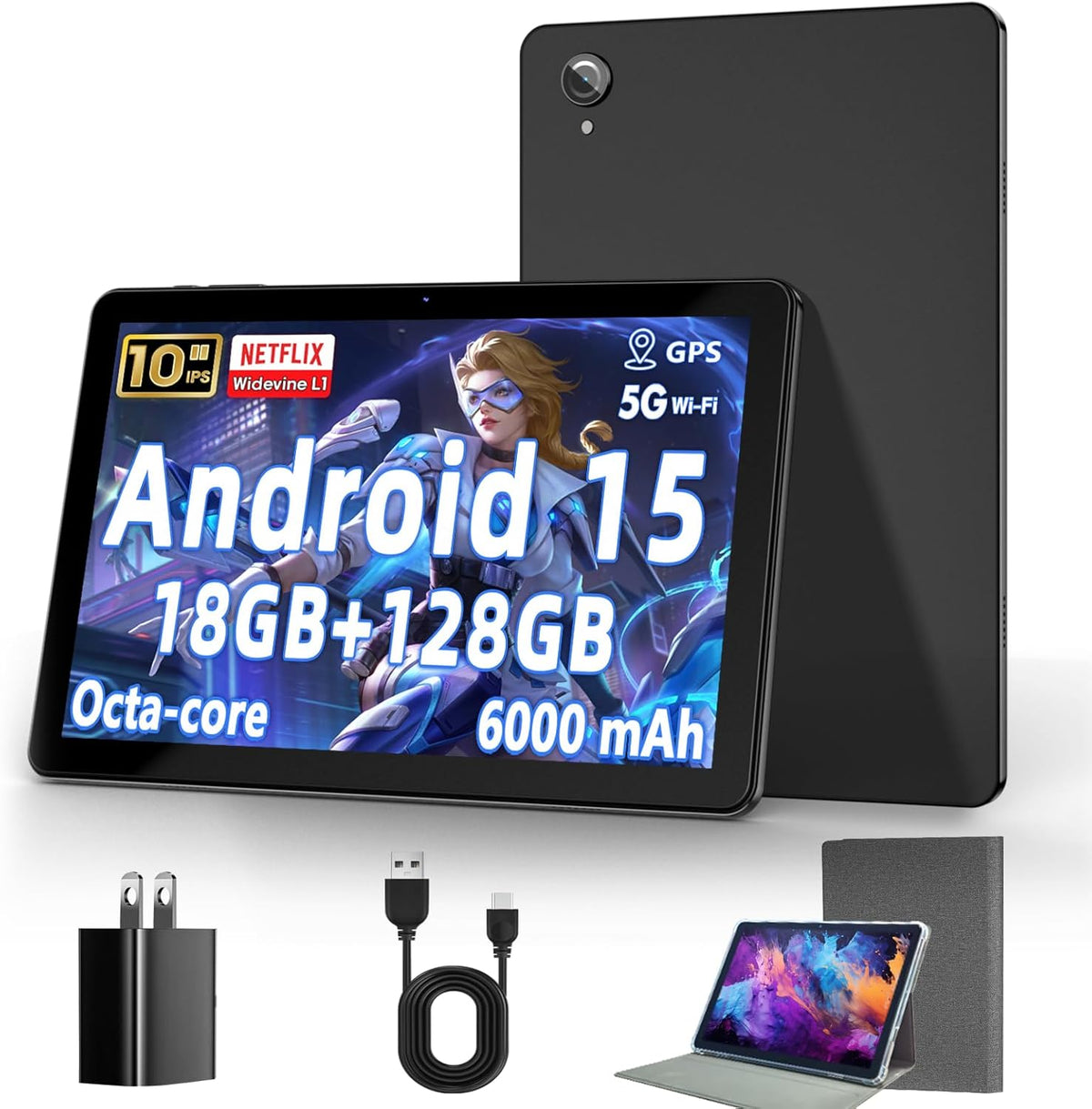 Aobante Tablet de 10 Pulgadas, Tabletas Android 15 con 18 GB RAM+12...
