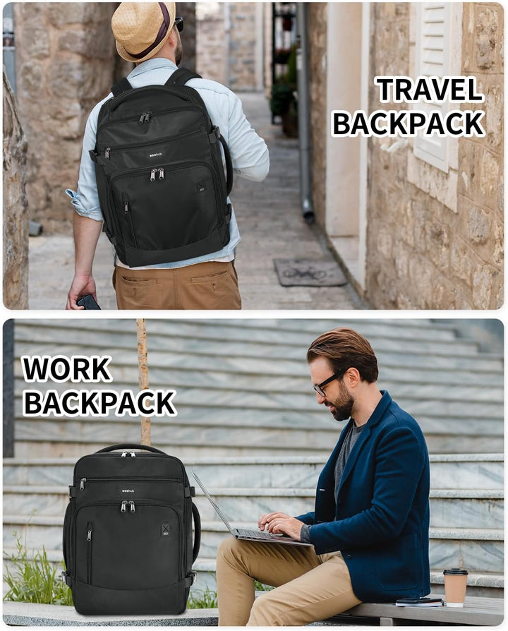 ECOHUB Mochila de viaje Mochila de mano, Negro-2, Mochilas de viaje