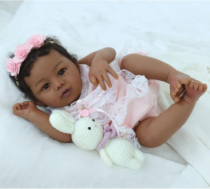 KSBD Reborn Baby Doll Black Girl \u2013 Muñeca realista de 18 pulga...