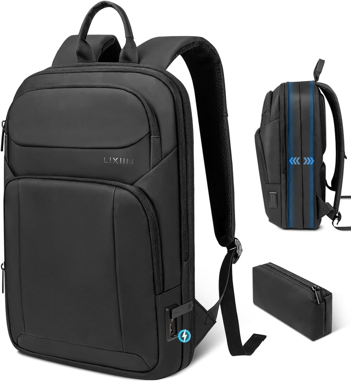 Lixiin Mochila para laptop para hombre, mochila de viaje expandible...
