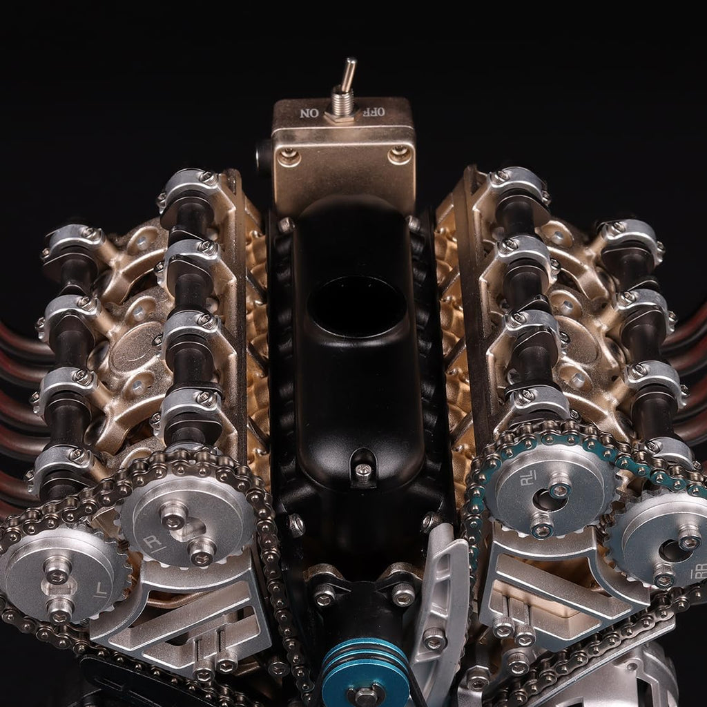 TECHING Kit de modelo de motor V8 de metal que funciona