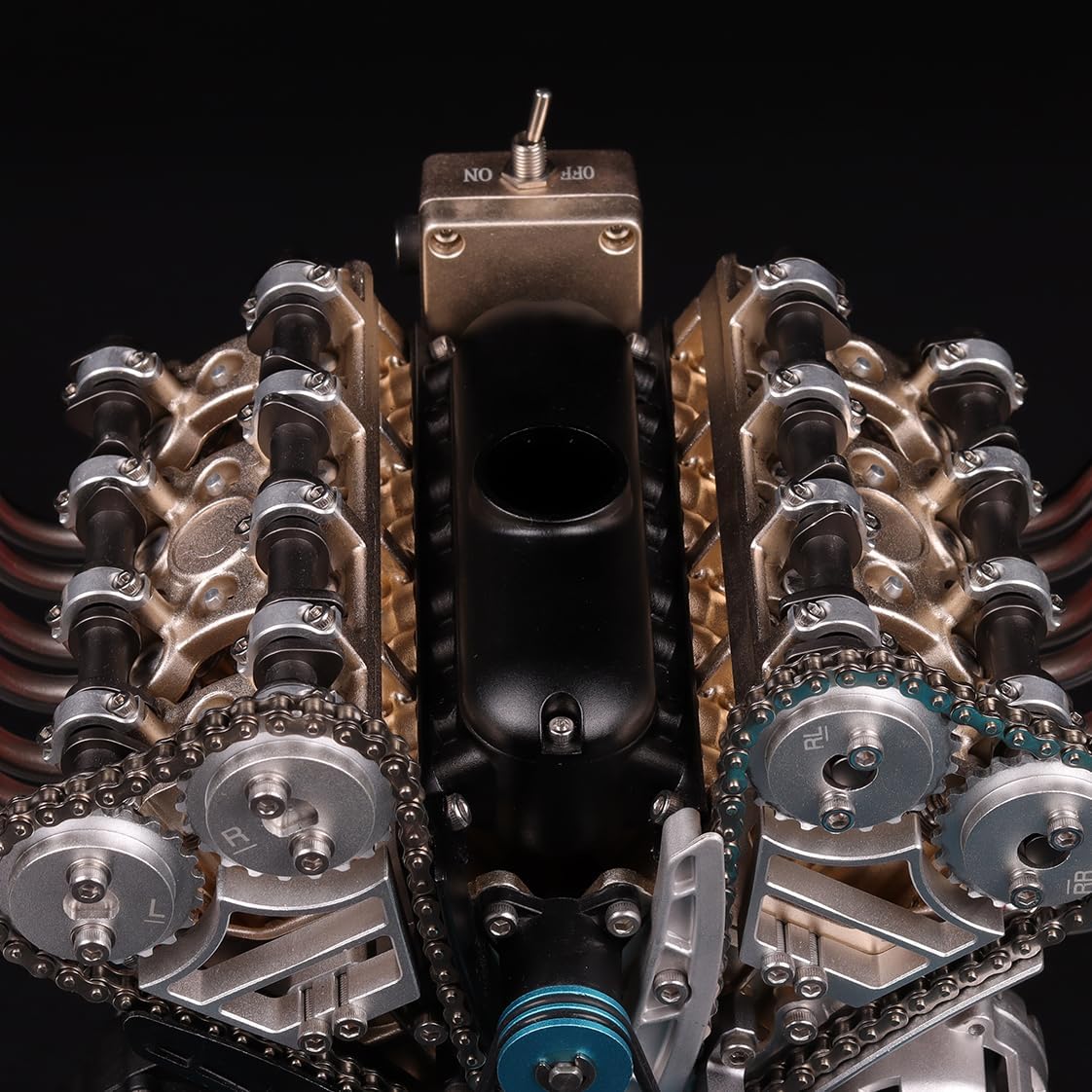TECHING Kit de modelo de motor V8 de metal que funciona