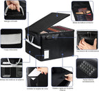 TOMKID Caja de documentos ignífuga, caja de archivos ignífuga con tapas, caja organizadora de documentos importante con cerradura, organizador de carpetas de archivos portátil con asa, 1 carpeta