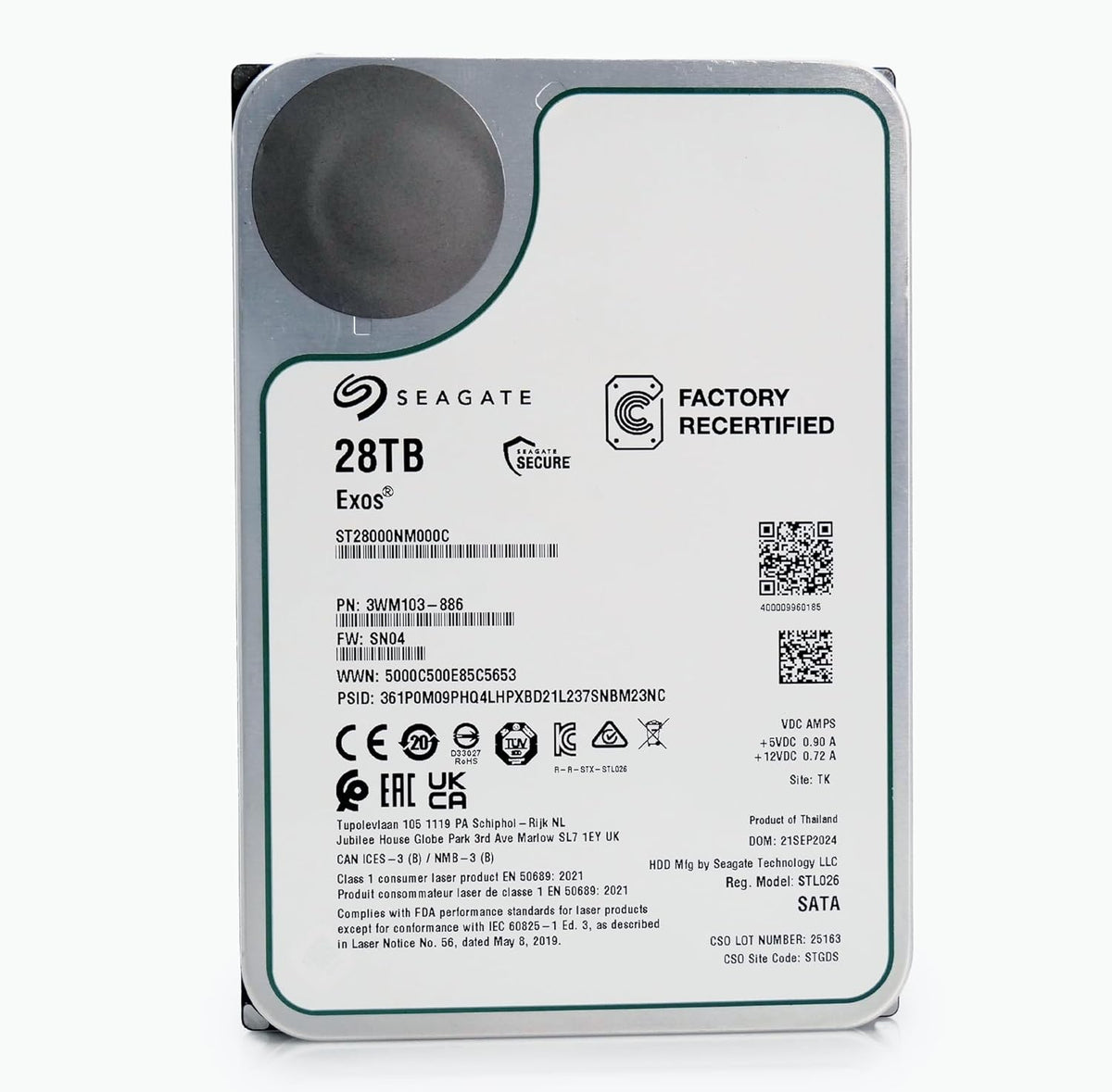 Seagate Exos - Disco duro interno de 28 TB, 3.5 pulgadas, CMR SATA...