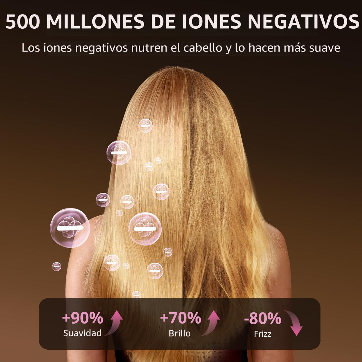 Secador de pelo iónico con difusor y concentrador, secadora de alta...