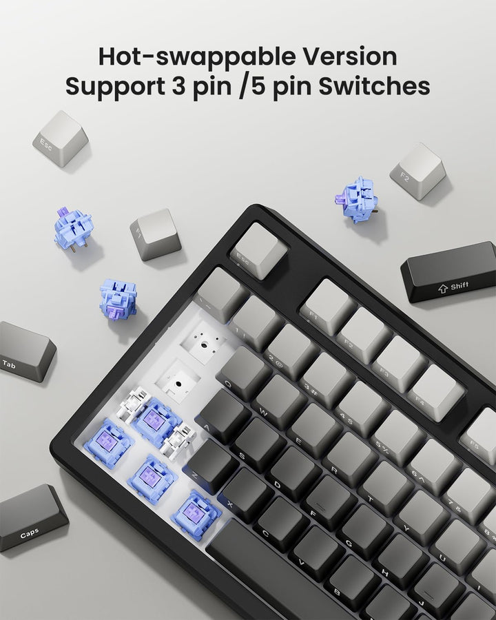 Wireless Mechanical Keyboard,Gasket Mounted Creamy Sound,Bluetooth\...