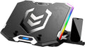 Almohadilla de enfriamiento para laptop de juegos de 15-17.3 pulgadas, ventilador para laptop con 6 ventiladores de enfriamiento RGB, soporte de enfriamiento para laptop con 6 ajustes de