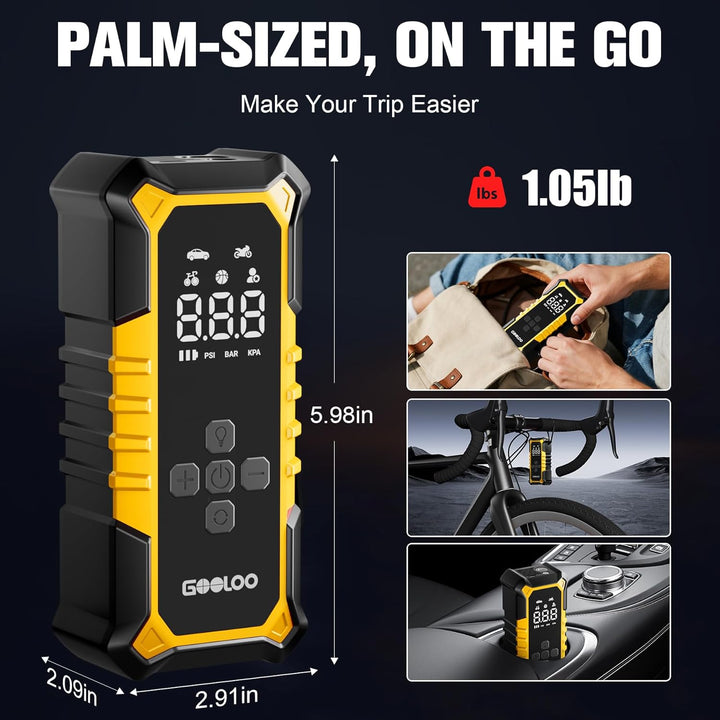 GOOLOO A6 Gear - Inflador de neumáticos portátil, compresor de aire...