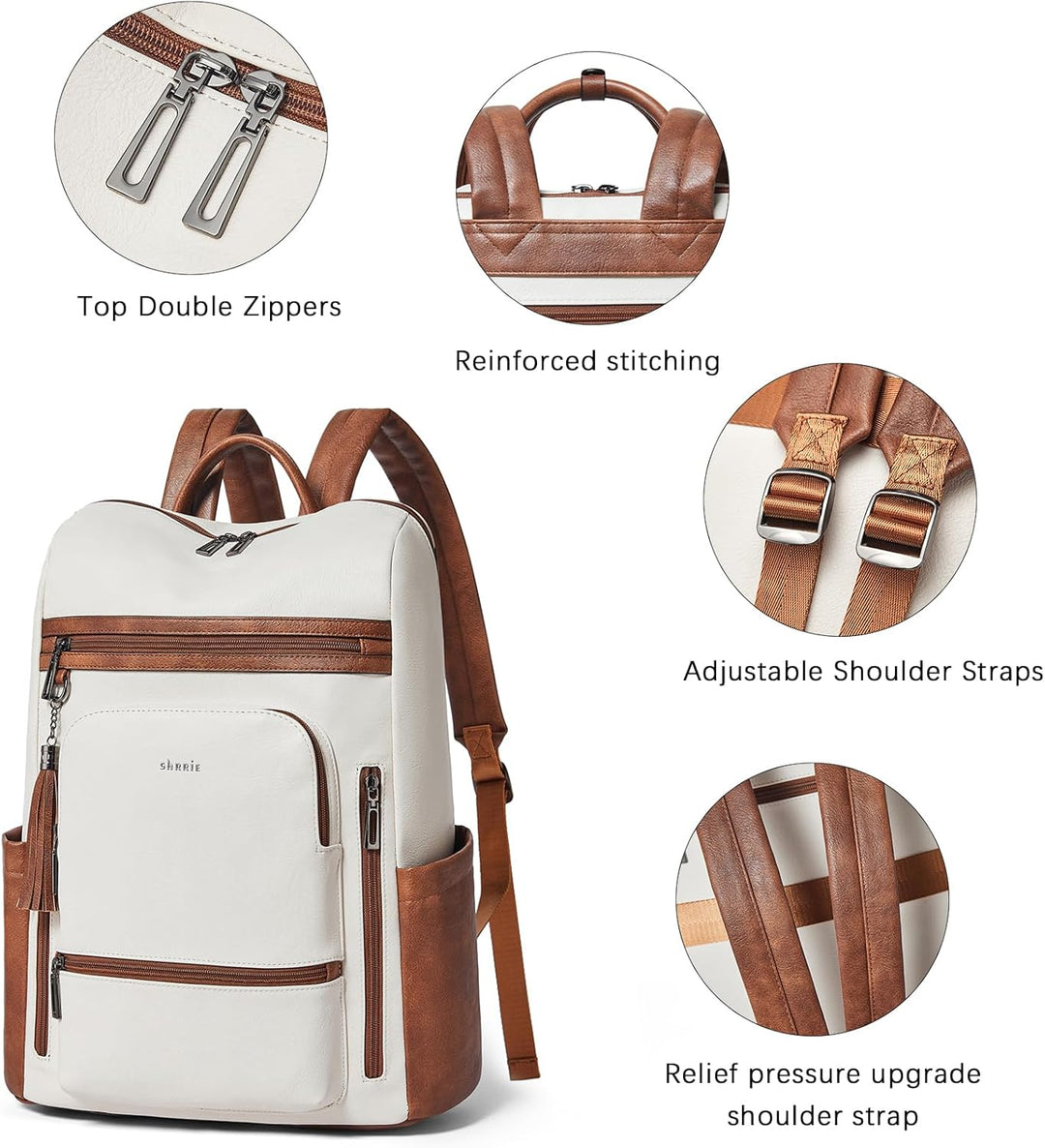 Shrrie Mochila de viaje grande mejorada para laptop con compartimen...
