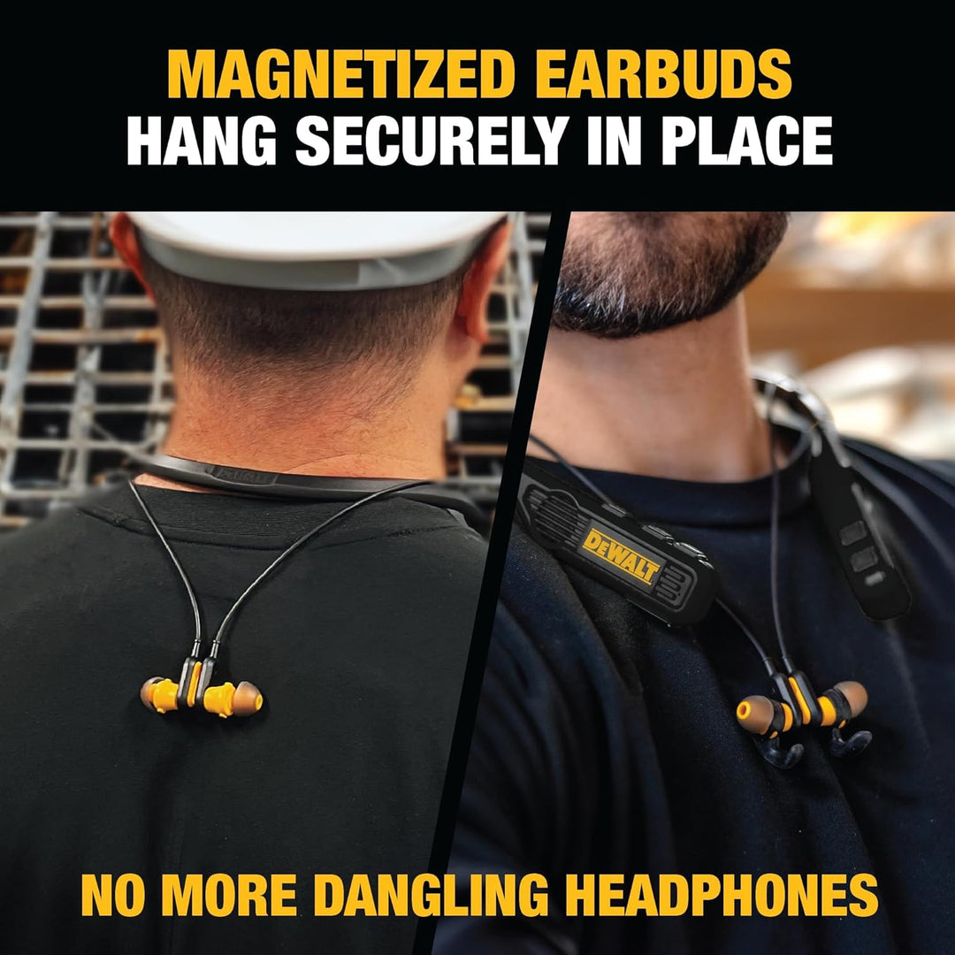 DEWALT Auriculares Bluetooth de Banda para el Cuello 2 en 1 Edición...