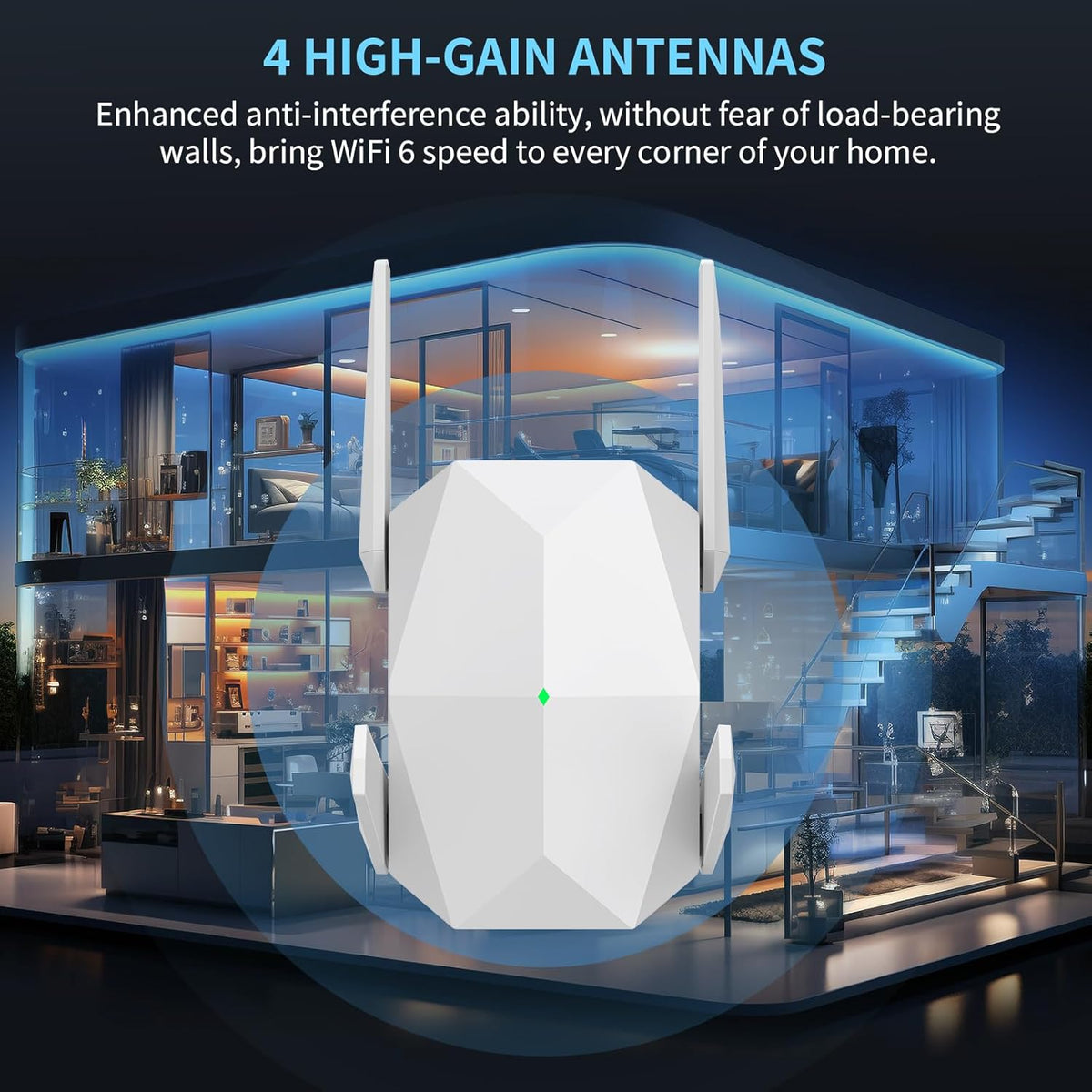 Extensor de Rango WiFi 6 AX3000 2025, Extensor de Señal WiFi con Pu...