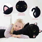 MaoGoLan - Almohada corporal de felpa de 44 pulgadas, almohada de gato de