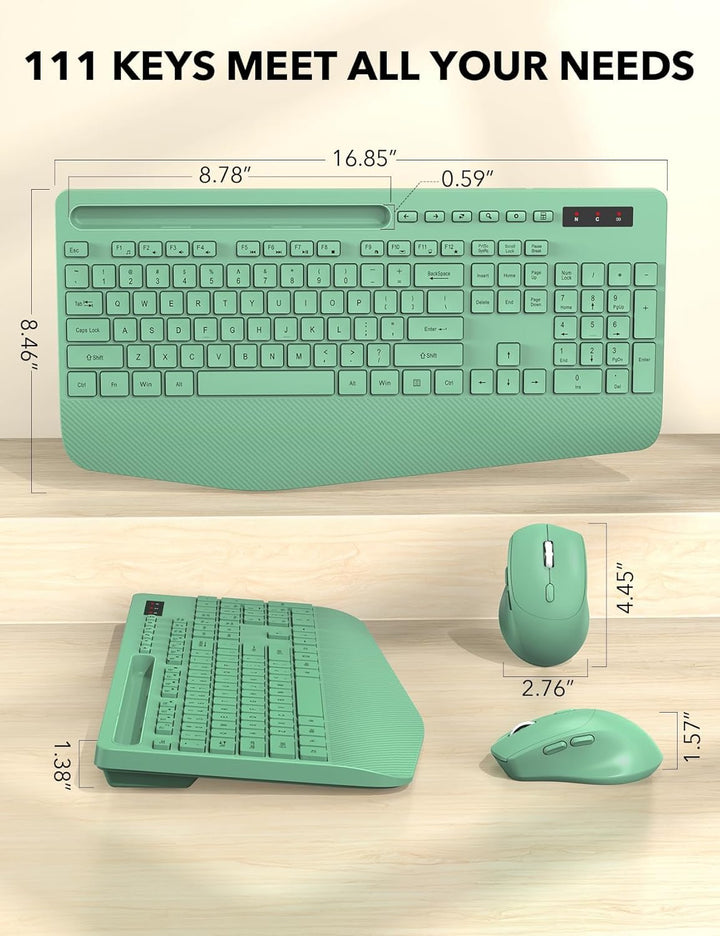 Combo de teclado y mouse inalámbrico - Teclados ergonómicos de tama...
