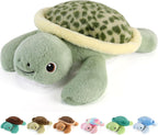 gnomantic Animales de peluche con peso de tortuga, almohada de felpa para