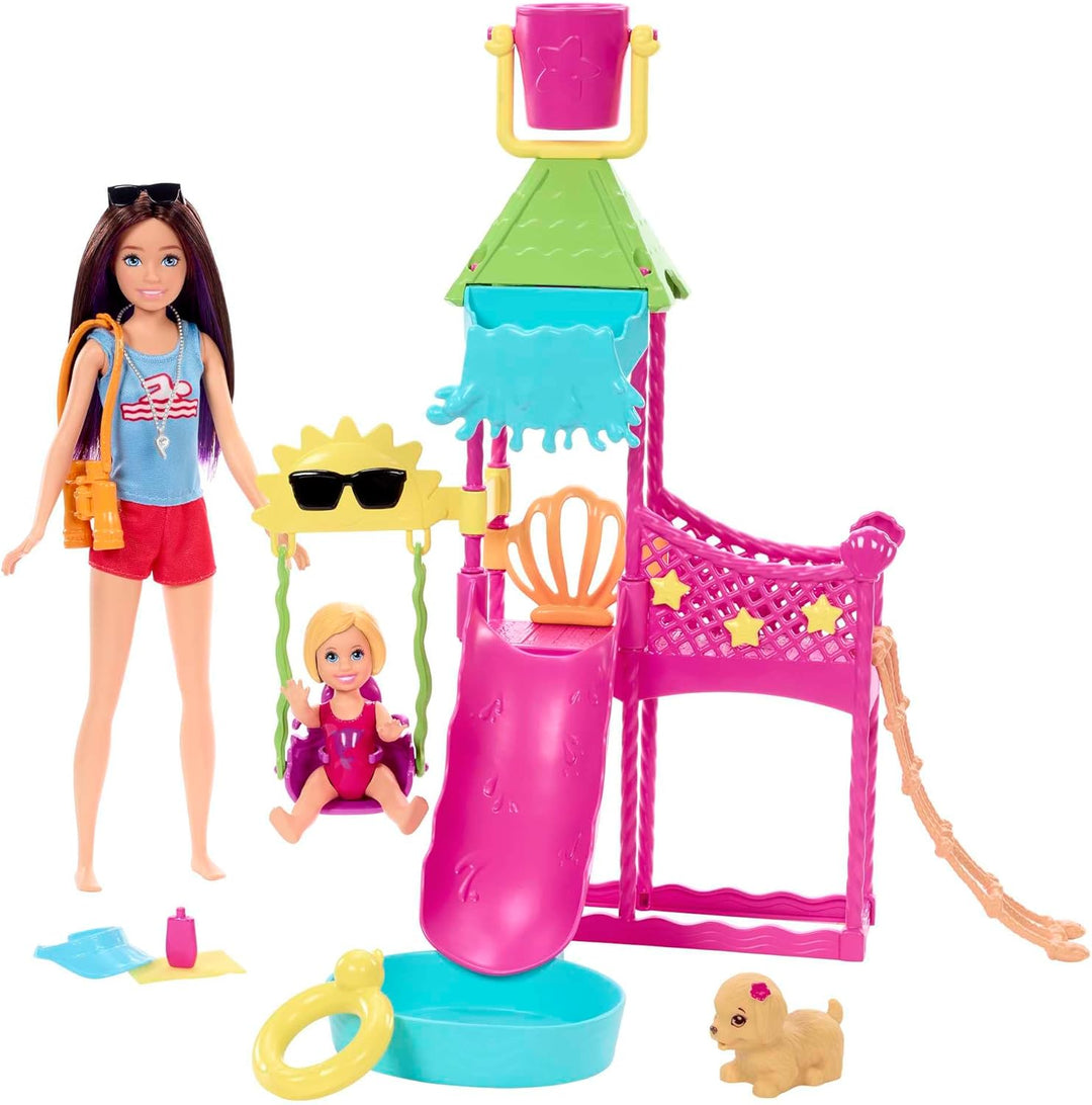 Barbie HKD80 First Jobs Skipper Set, muñeca, parque acuático con to...