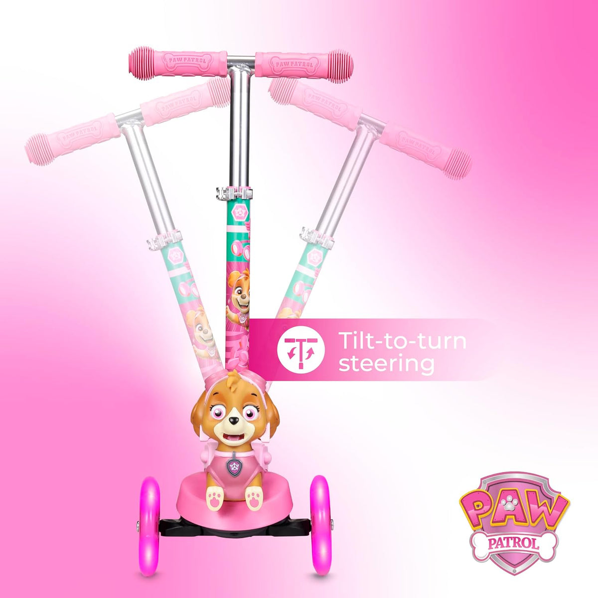Scooter eléctrico para niños, 3 ruedas, autoequilibrante, ruedas LED iluminadas