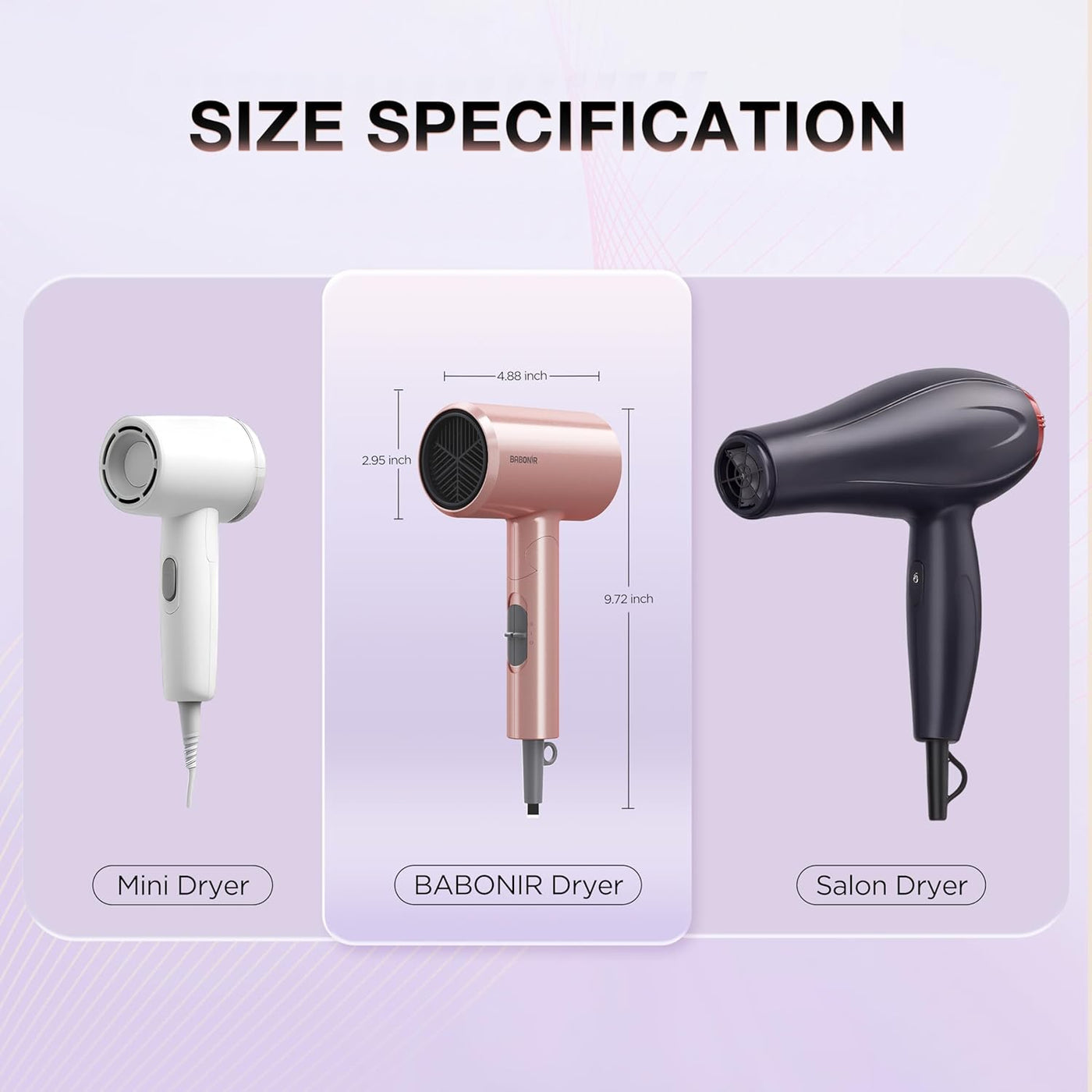 BABONIR Secador de Pelo Iónico con Difusor para Cabello Rizado, Sec...