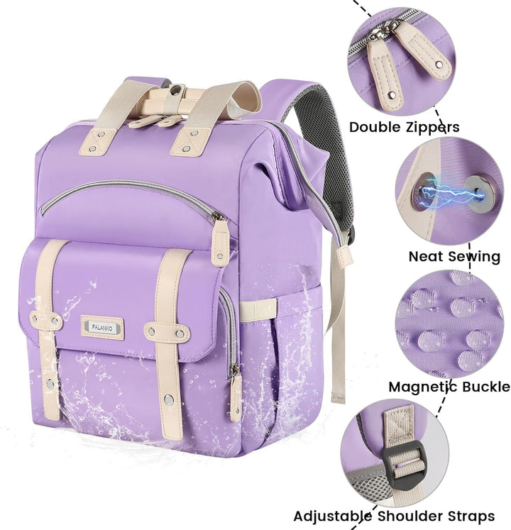 FALANKO Mochila antirrobo para laptop para mujer, con puerto de car...
