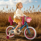 Bicicleta WinHope Fairy Girls con Asiento para Muñeca, Bicicleta Infantil de 12-20 Pulgadas para Edades 2-12