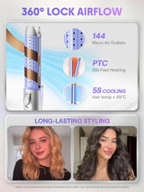 SHEGLAM Moldeador de flujo de aire Cool Lock, rizador de flujo de a...