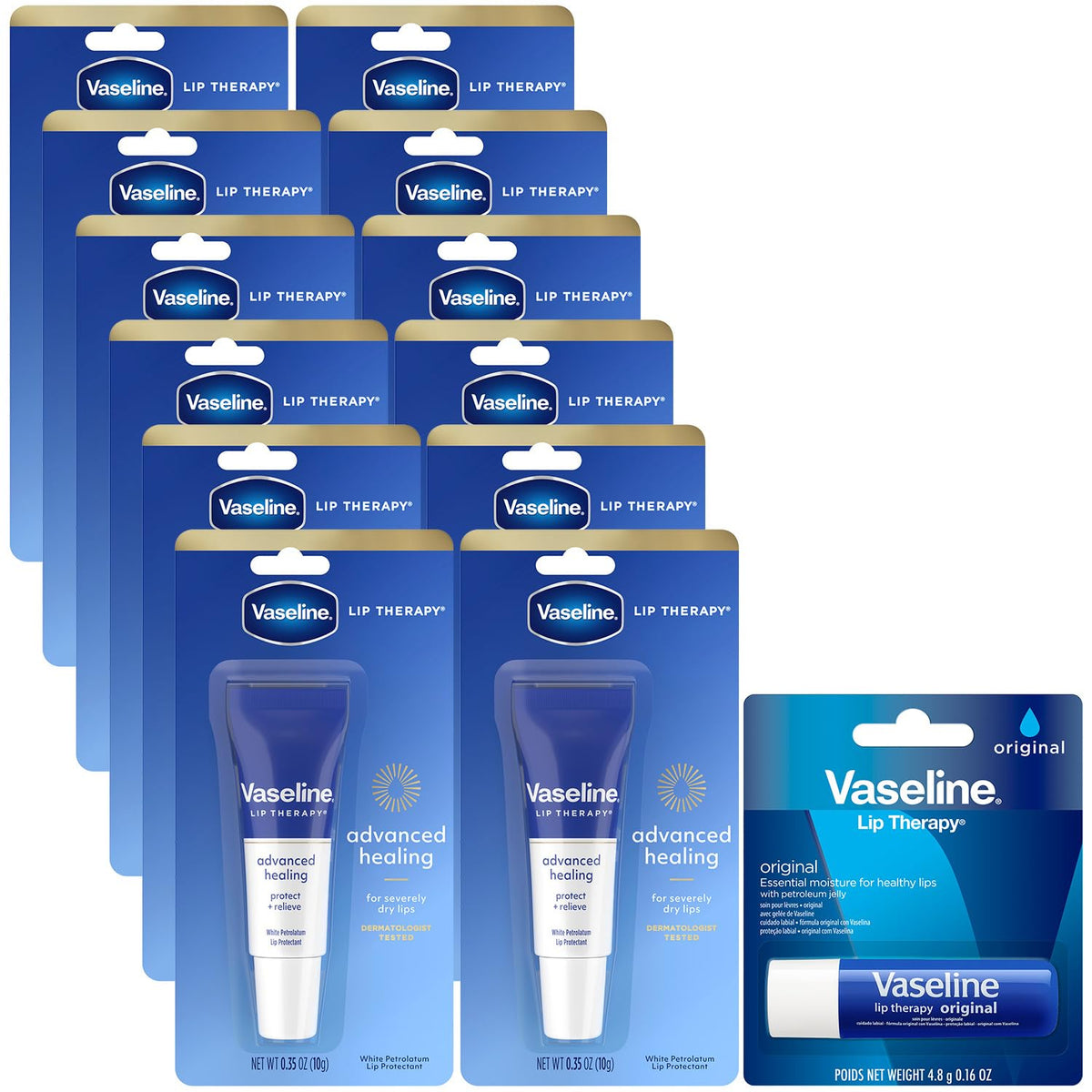 Vaselina para labios con fórmula avanzada Vaseline; protector de pi...