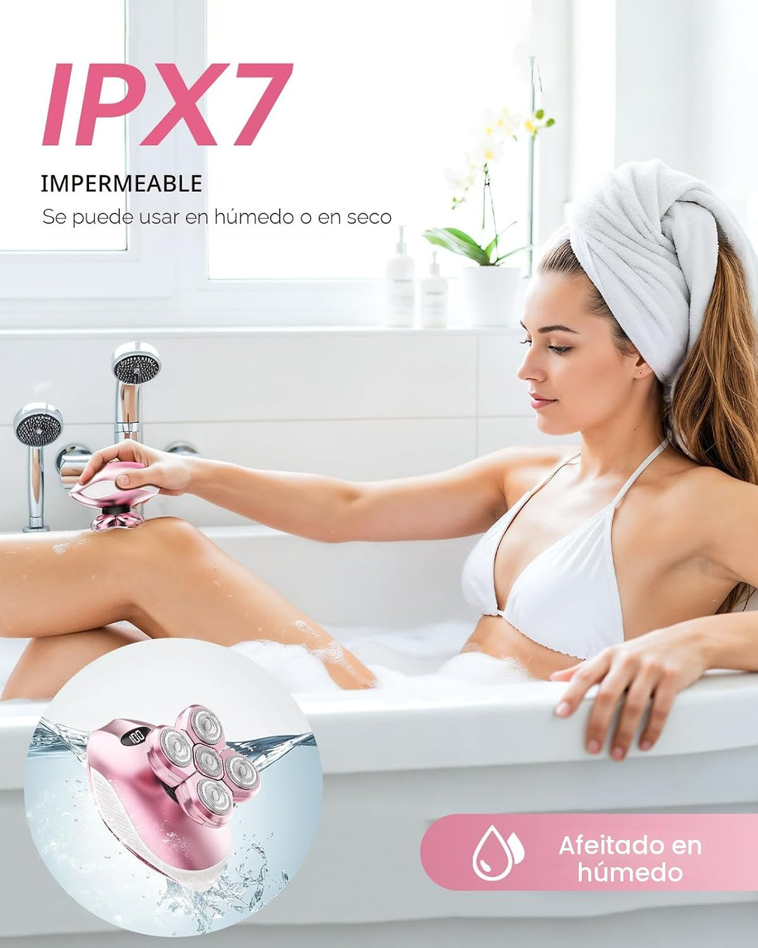 Rasuradoras eléctricas para mujeres, afeitadora corporal recargable...