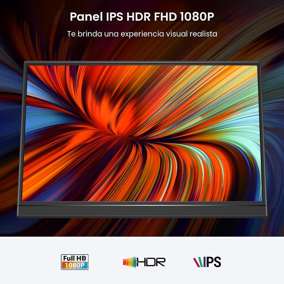 KQC Monitor portátil de 15.6 pulgadas, pantalla IPS FHD 1080P, moni...
