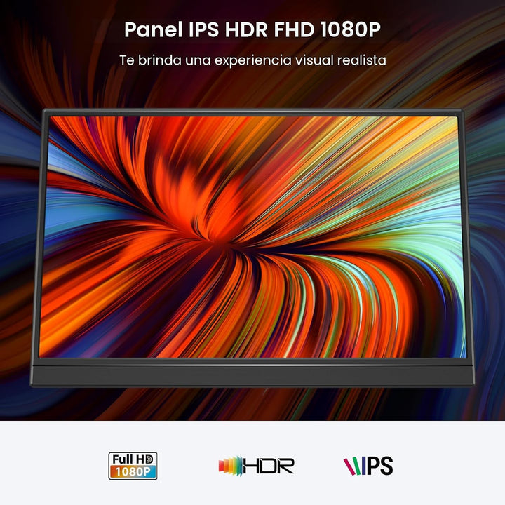 KQC Monitor portátil de 15.6 pulgadas, pantalla IPS FHD 1080P, moni...