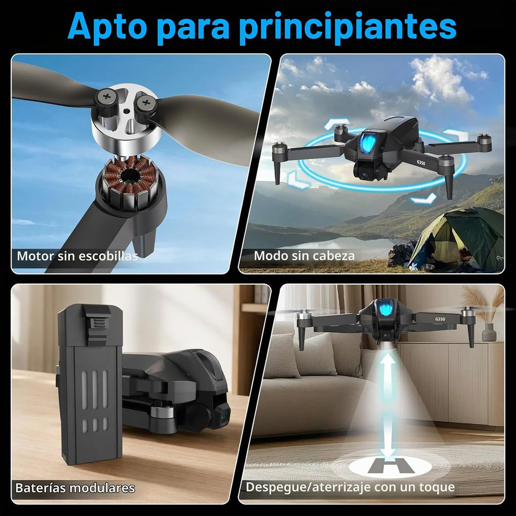 Drone con cámara 1080P 4.5 "LCD pantalla remota, FPV RC Drones para adultos