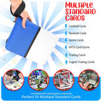 Carpeta para tarjetas de 4 bolsillos, porta tarjetas coleccionables que cabe 400 tarjetas con 50 fundas extraíbles, álbum portátil para colección de cartas, estuche para cartas de juego con cremallera