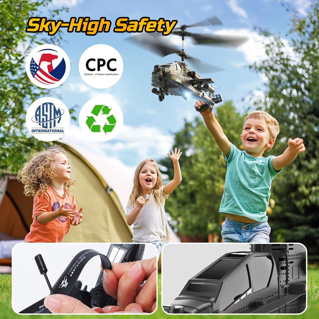DEERC - Helicóptero RC, avión RC para niños y adultos, helicóptero...