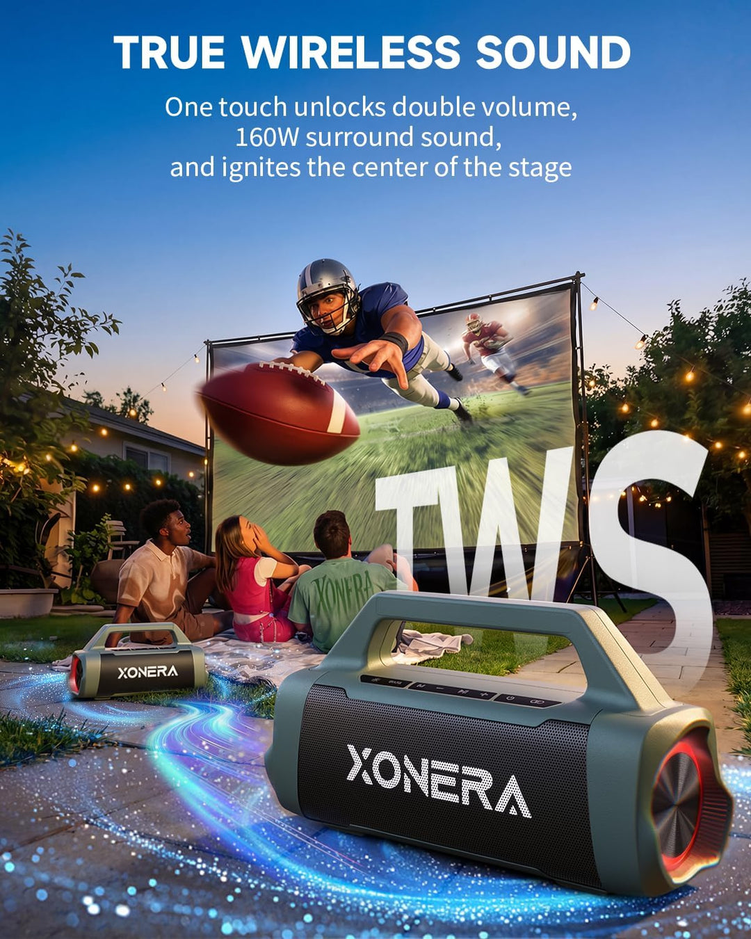 Xonera Altavoces Bluetooth inalámbricos, 80 W pico alto altavoz par...