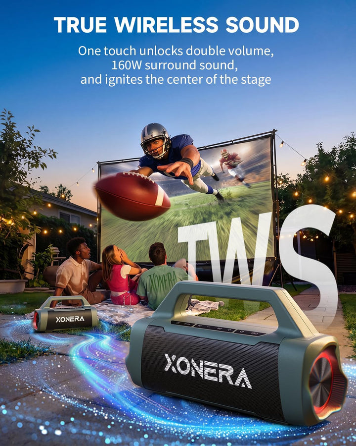 Xonera Altavoces Bluetooth inalámbricos, 80 W pico alto altavoz par...